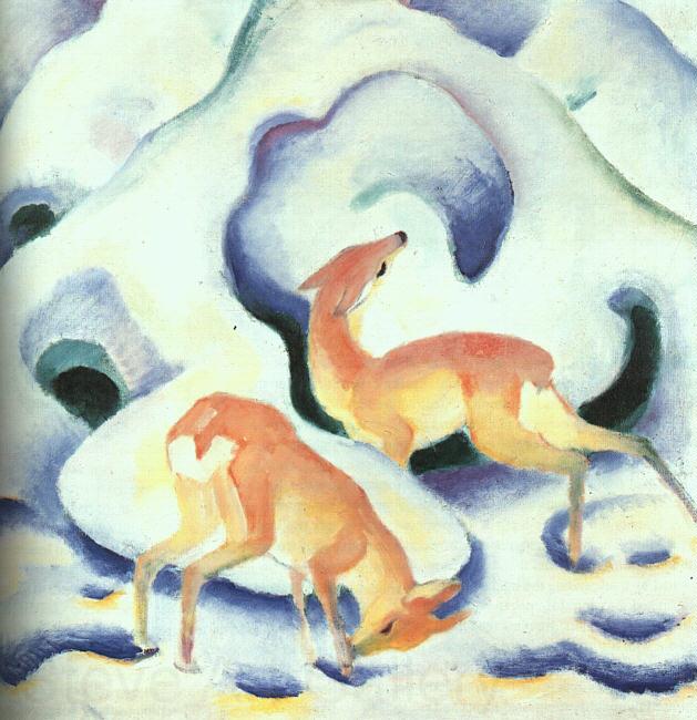 Franz Marc Deer in the Snow France oil painting art